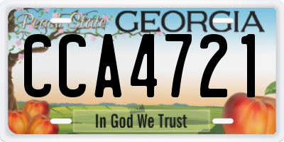 GA license plate CCA4721