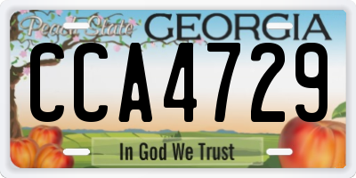 GA license plate CCA4729