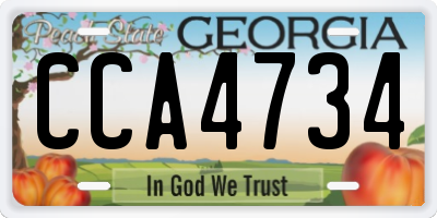GA license plate CCA4734