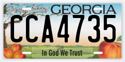 GA license plate CCA4735