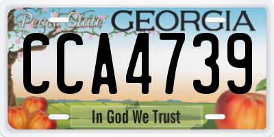 GA license plate CCA4739