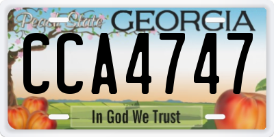 GA license plate CCA4747