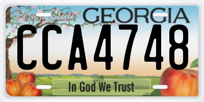 GA license plate CCA4748