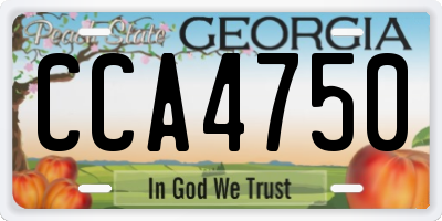 GA license plate CCA4750