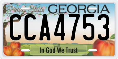 GA license plate CCA4753