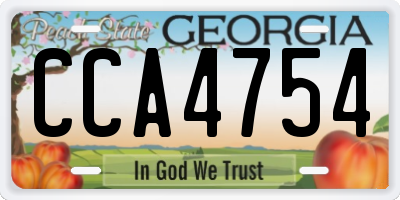 GA license plate CCA4754