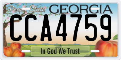 GA license plate CCA4759