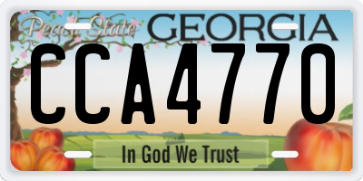 GA license plate CCA4770