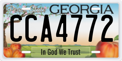 GA license plate CCA4772