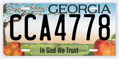 GA license plate CCA4778