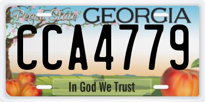 GA license plate CCA4779