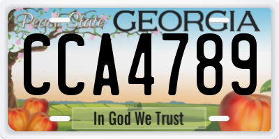 GA license plate CCA4789
