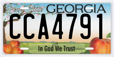 GA license plate CCA4791