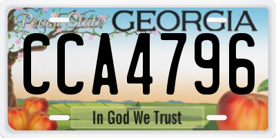 GA license plate CCA4796