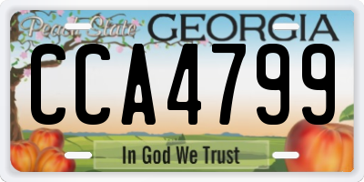 GA license plate CCA4799