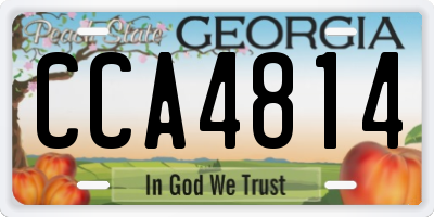 GA license plate CCA4814