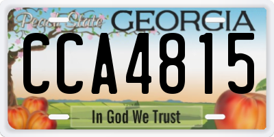 GA license plate CCA4815