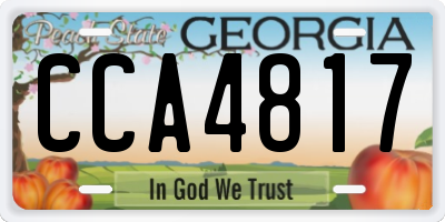 GA license plate CCA4817