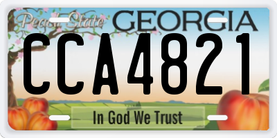 GA license plate CCA4821