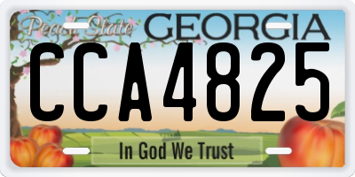 GA license plate CCA4825