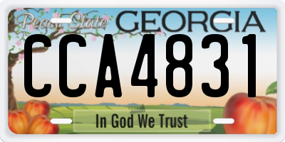 GA license plate CCA4831