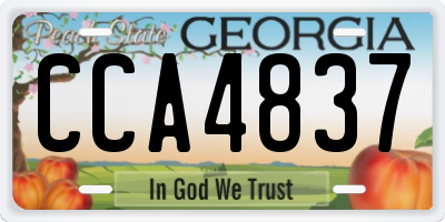 GA license plate CCA4837