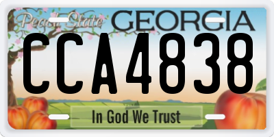 GA license plate CCA4838