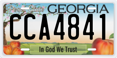 GA license plate CCA4841