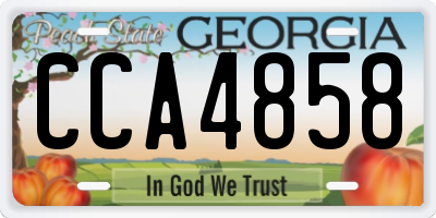 GA license plate CCA4858