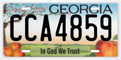 GA license plate CCA4859