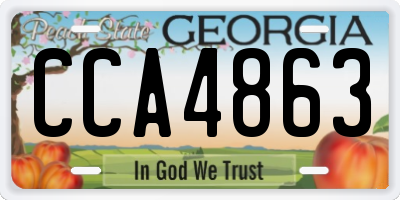 GA license plate CCA4863