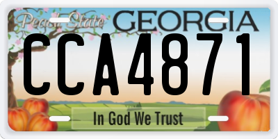 GA license plate CCA4871