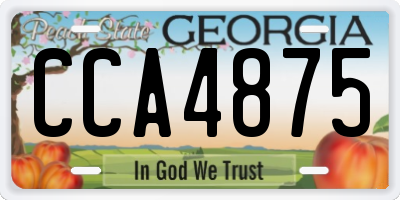 GA license plate CCA4875