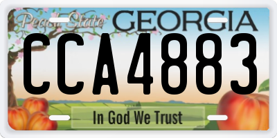 GA license plate CCA4883