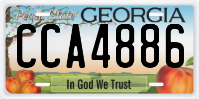 GA license plate CCA4886