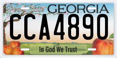 GA license plate CCA4890