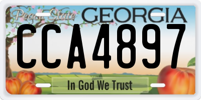 GA license plate CCA4897
