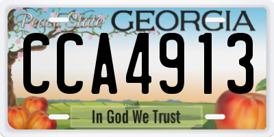 GA license plate CCA4913