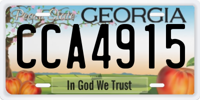 GA license plate CCA4915