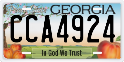 GA license plate CCA4924