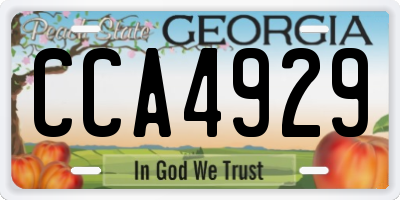 GA license plate CCA4929