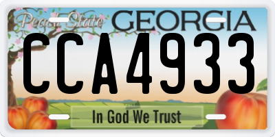 GA license plate CCA4933