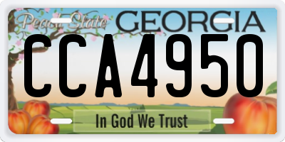GA license plate CCA4950
