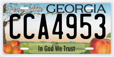 GA license plate CCA4953