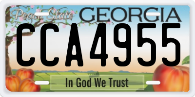 GA license plate CCA4955
