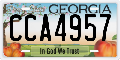 GA license plate CCA4957