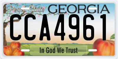 GA license plate CCA4961