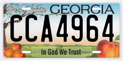 GA license plate CCA4964