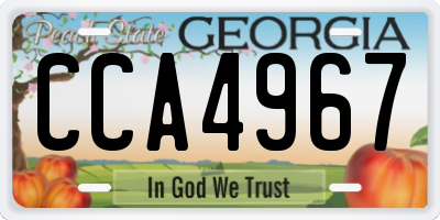 GA license plate CCA4967