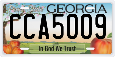 GA license plate CCA5009